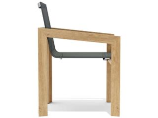 Anderson Teak Smyrna Natural Sling Outdoor Dining Arm Chair