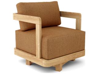 Anderson Teak Granada Deep Seating Swivel Teak Outdoor Patio Lounge Chair