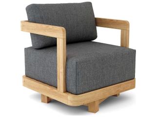 Anderson Teak Granada Deep Seating Swivel Teak Outdoor Patio Lounge Chair