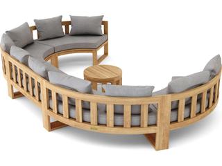 Anderson Teak Circular Modular Deep Seating Teak Outdoor Lounge Set