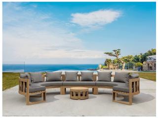 Anderson Teak Circular Modular Deep Seating Teak Outdoor Lounge Set