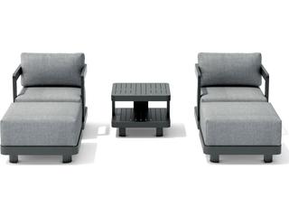 Anderson Teak Granada Aluminum Dark Grey 6 Piece Deep Seating Outdoor Lounge Set