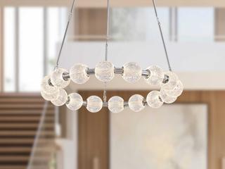 Alora Lighting Marni Polished Nickel Geometric Round Chandelier