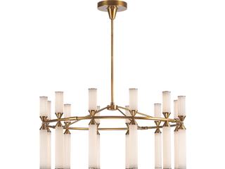Alora Lighting Edwin Vintage Brass Geometric Chandelier