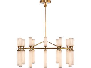 Alora Lighting Edwin Vintage Brass Geometric Chandelier