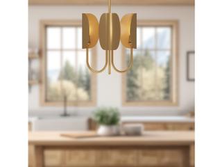 Alora Mood Seno 3-Light Aged Gold Geometric Chandelier