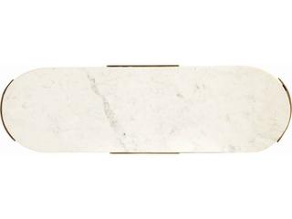 Arteriors Home Janine Oval Marble Antique Brass Console Table