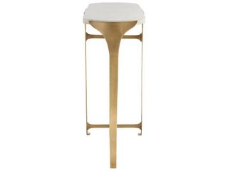 Arteriors Home Janine Oval Marble Antique Brass Console Table