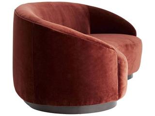 Arteriors Home Turner Paprika Velvet Red Upholstered Sofa