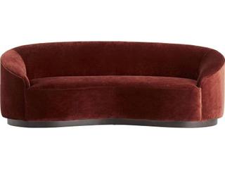 Arteriors Home Turner Paprika Velvet Red Upholstered Sofa