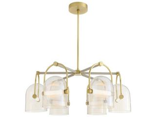 Arteriors Home Smoke Seeded Glass Brass Dome Chandelier