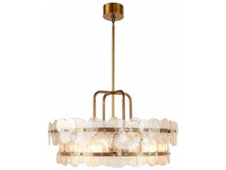 Arteriors Home Cascade 3-Light Clear Antique Brass Drum Tiered Chandelier