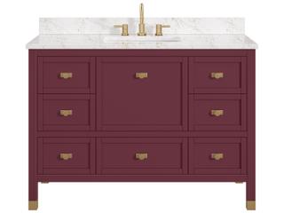 Avanity Alana 49 in. Single Sink Bathroom Vanity in Burgundy Red with Alluring Quartz Top