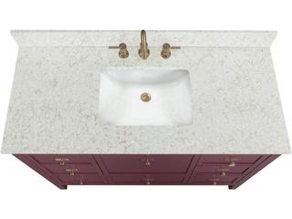 Avanity Alana 49 in. Single Sink Bathroom Vanity in Burgundy Red with Alluring Quartz Top