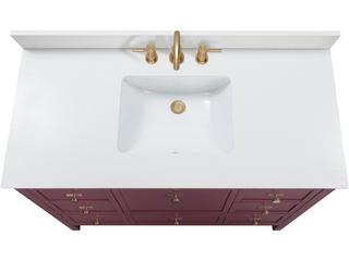 Avanity Alana 49 in. Single Sink Bathroom Vanity in Burgundy Red with White Engineered Stone Top