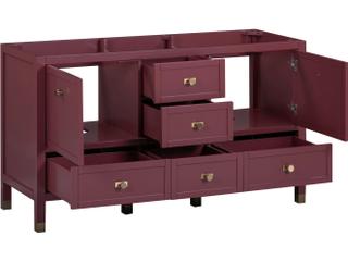 Avanity Alana 61 in. Double Sink Bathroom Vanity in Burgundy Red with Alluring Quartz Top