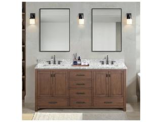 Avanity Modero 72 in. Double Sink Bathroom Vanity in Mocha Oak
