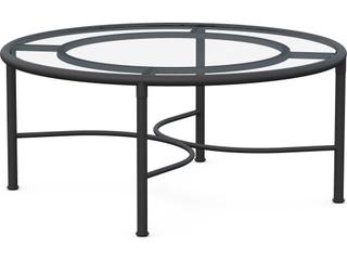 Athens Noir Wrought Iron Round Coffee Table with Dekton Top
