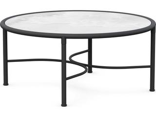 Athens Noir Wrought Iron Round Coffee Table with Dekton Top