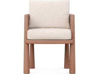 Azzurro Living Biscayne Natural Teak Wicker Cushion Dining Chair Set of 2