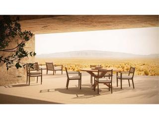 Azzurro Living Bozeman Barkaluwood Wicker Cushion Dining Chair Set of 4