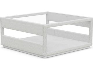 Cyprus Bone All-weather Wicker Square Coffee Table