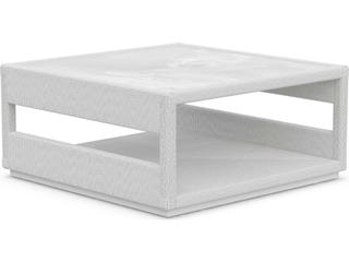Cyprus Square Coffee Table with Helena Dekton Top and Bone Wicker