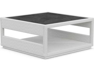 Azzurro Living Cyprus Bone All-weather Wicker Square Coffee Table