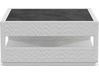 Azzurro Living Cyprus Bone All-weather Wicker Square Coffee Table