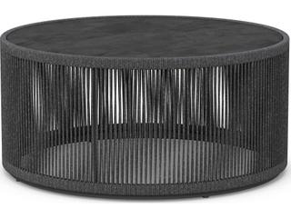 Malta Pebble Textelene Rope Round Coffee Table with Dekton Top