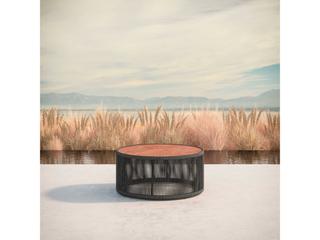 Azzurro Living Malta Pebble All-weather Textelene Rope Round Coffee Table