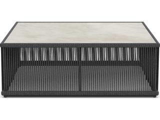 Azzurro Living Malta Pebble All-weather Textelene Rope Square Coffee Table