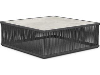Azzurro Living Malta Pebble All-weather Textelene Rope Square Coffee Table