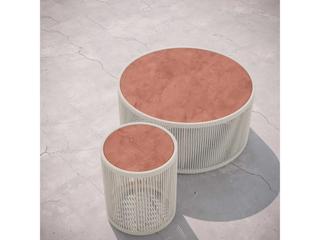 Azzurro Living Malta Birch All-weathertextelene Rope Round Coffee Table