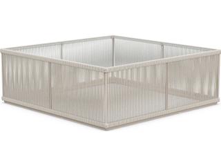 Malta 48-Inch Square Coffee Table with Tempered Glass Top