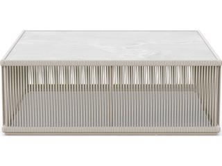 Azzurro Living Malta Birch All-weathertextelene Rope Square Coffee Table
