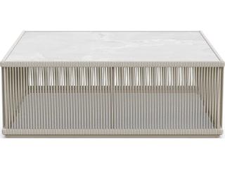 Azzurro Living Malta Birch All-weathertextelene Rope Square Coffee Table