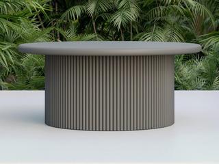 Azzurro Living Palma Matte Charcoal Aluminum Round Outdoor Patio Coffee Table