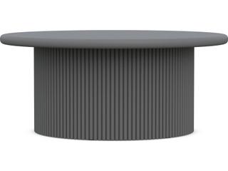 Azzurro Living Palma Matte Charcoal Aluminum Round Outdoor Patio Coffee Table