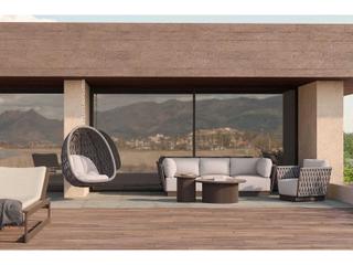 Azzurro Living Palma Matte Bronze Aluminum Round Coffee Table