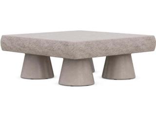 Pensacola Square Coffee Table with GFRC Concrete Top in Oat