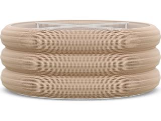 Azzurro Living Texoma Almond All-weather Wicker Round Coffee Table