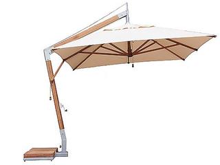 Bambrella Levante Sidewind 11 Foot Square Crank Lift Manual Tilt Patio Umbrella