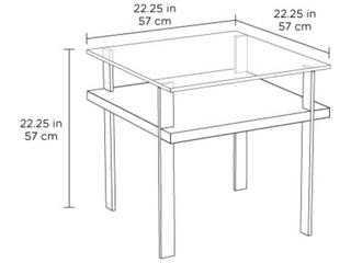 BDI Terrace Square Glass Natural Walnut End Table