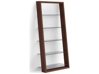 Eileen 5-Shelf Leaning Bookcase in Chocolate Stained Walnut