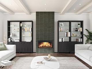 BDI Linea Shelf Charcoal Stained Ash Bookcase