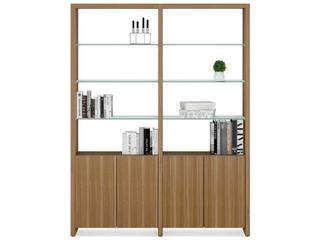 Linea 65-Inch 2-Shelf System Bookcase in Natural Walnut