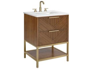 BEMMA Diamond 24" Walnut Satin Brass Vanity