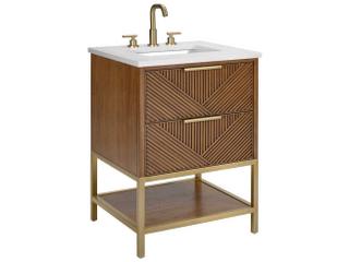 BEMMA Diamond 24" Walnut Satin Brass Vanity