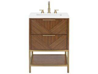 BEMMA Diamond 24" Walnut Satin Brass Vanity